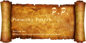 Puruczki Patrik névjegykártya